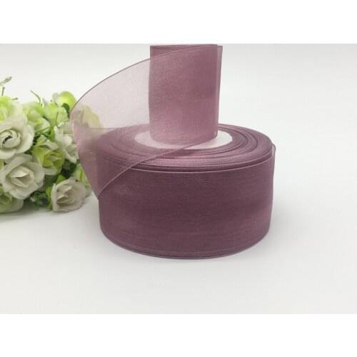 5 Yards 2" 50mm Ribbon Wedding Party Decoration Handmade Organza Ribbon Gift Wrapping Hair Bows DIY Christmas Ribbon #Mauve