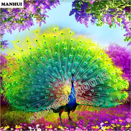 Diy Diamond painting Animal Peacock 3D square drill Diamond mosaic pasted full cross stitch Crafts Needlework BFC030
