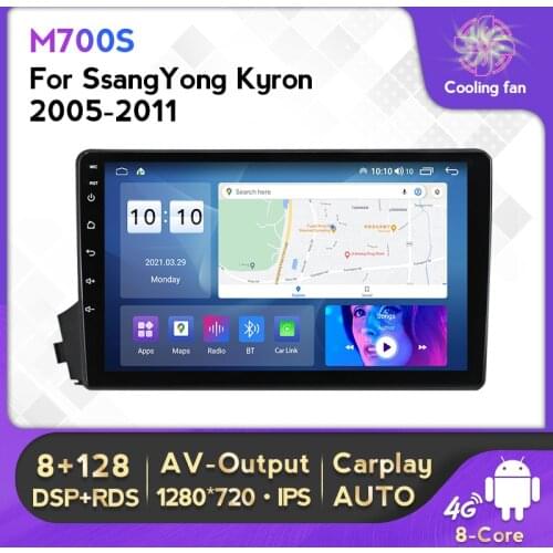 Russian menu Android 10 Car radio cassette Multimedia player for Ssangyong Kyron Actyon support DVR View camera wifi BT gps map