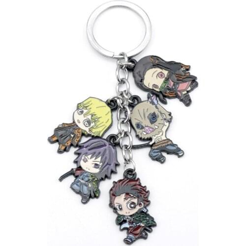 Anime Demon Slayer Kimetsu No Yaiba Keychain Kamado Tanjirou Kamado-Nezuko Tomioka Giyuu Acrylic Key Chain Cute Funny Cartoon