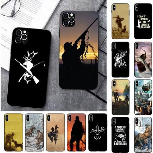 Yinuoda Hunting animal and fishing man Phone Case for iPhone 11 12 pro XS MAX 8 7 6 6S Plus X 5 5S SE 2020 XR case