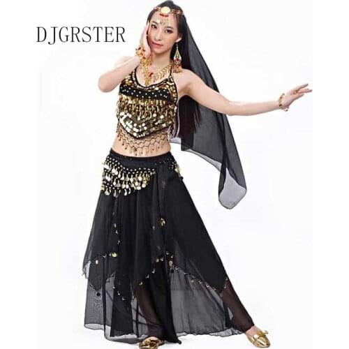 DJGRSTER 2020 New Arrival 5pcs/set Belly Dance Costumes Bollywood Costume Indian Dress Sexy Training Dress Or Performance