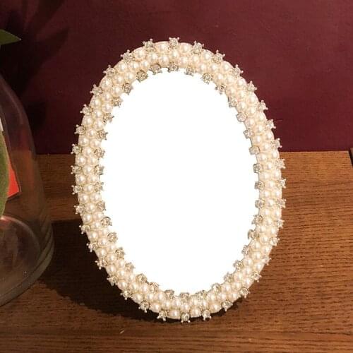 Luxury European Style stand mirror vanity table vintage mirror makeup hand mirror Desktop makeup Mirror vintage mirrorJ015