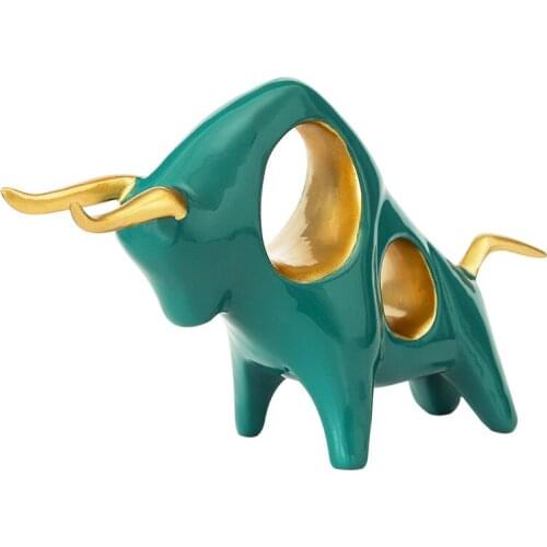 European style creative resin animal cattle ornaments home living room desktop wine cabinet ornaments counter office ornaments