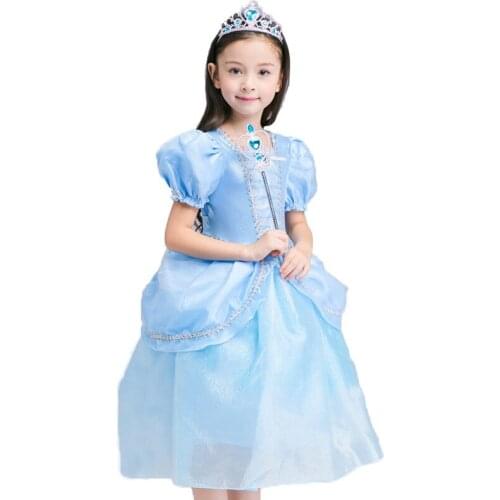 Phertiful Dresses for Girl Kids Princess Costume Short Puff Sleeve Ball Gown Children Birthday Party Dresses Cosplay