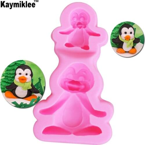 M934 Penguin Candle Moulds Soap Mold Kitchen-Baking Resin Silicone Form Home Decoration 3D DIY Clay Craft Wax-Making