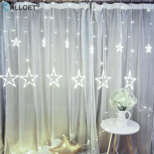 Curtain String Light Star Home Wedding Decor Window Party Garland LED Fairy Lamp for Cafe Restaurant Exquisite Ornaments