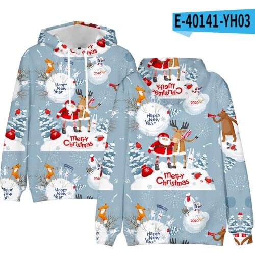 Creative 3D Print Christmas Santa Claus Unisex Hoodies Fashion Men Women Casual Sweatshirts Harajuku Cartoon Kids Christmas Tops