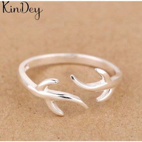 Kindey Bohemian Silver Color Branch Rings For Women Men Engagement Rings Girls Party Gifts Wedding Jewelry