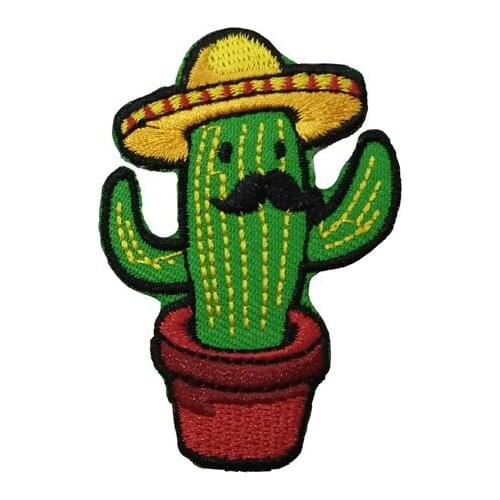 Computer embroidery chapter exquisite personality succulent plant cactus hat clothing decoration patch