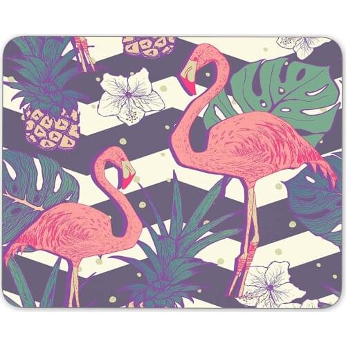 Flamingo Birds And Pineapples Mouse Pad-Non-Slip Rubber Mousepad-Applies To Games，Home, School,Office Mouse Pad