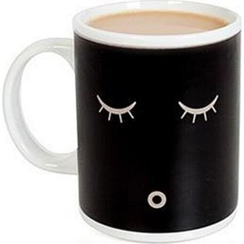 Cute smile Heat Changing Color Mug Coffee Cup Sensitive Home Magic Tea mugs Hot Reactive Cold Ceramic Coffee Tea Cup