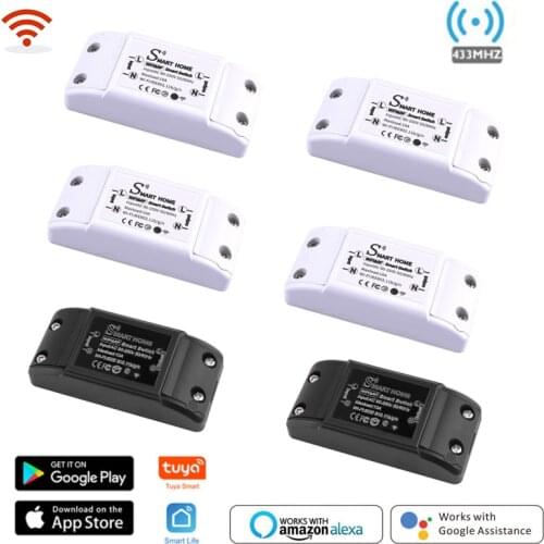 Tuya WiFi Smart Switch Module WiFi + RF 433 Remote Control Four Control Methods Support Google Home Alexa Smart Life App