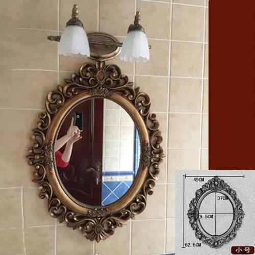 49cmx62.5cm European Antique Wall Hanging Bathroom Mirror Hand Carved Lady Bedroom New Room wall decorative mirror
