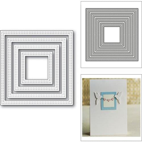 New Nesting Double Stitched Square 2020 Metal Cutting Dies for DIY Scrapbooking and Card Making Decor Embossing Craft No Stamps