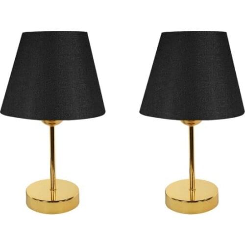 New Best Metal Flip Dual Lampshade Table Lamp Gold Black Lampshade