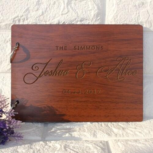 Custom Engraved Wooden Guest Book,Wedding Guest Books Alternatives,Engagement Anniversary Gift,Rustic Personalized Guestbook