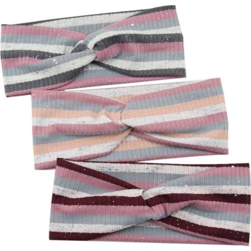 Color contrast cross hair band yoga exercise headband ear protection headgear handmade hair ornament wash face gold hair hoop