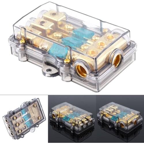 12V 60A 1 In 2 Ways Car Audio Power Fuse Holder Auto Truck Audio Amplifier Circuit Breaker Fuse Holder Stereo Amplifier Adapter