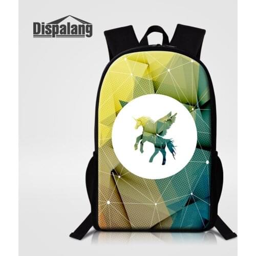 Dispalang Children Backpacks Horse Unicorn Printing backpack Cartoon School Bags for Teenagers Women Men Travel Bagpack mochila