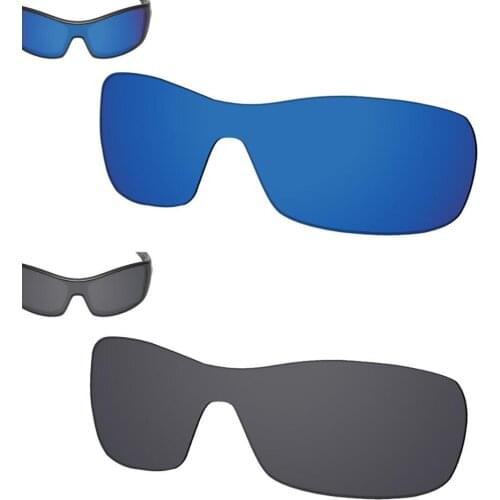SmartVLT 2 Pieces Polarized Sunglasses Replacement Lenses for Oakley Antix -Deep Water and Solid Black