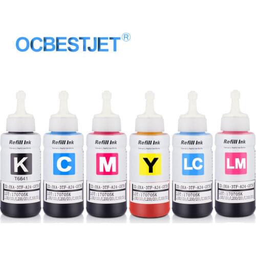 T6731-T6736 673 EcoTank Dye Ink For Epson L800 L801 L810 L1300 L1800 Inkjet Printer Refill Dye Ink Kit For Epson Printer