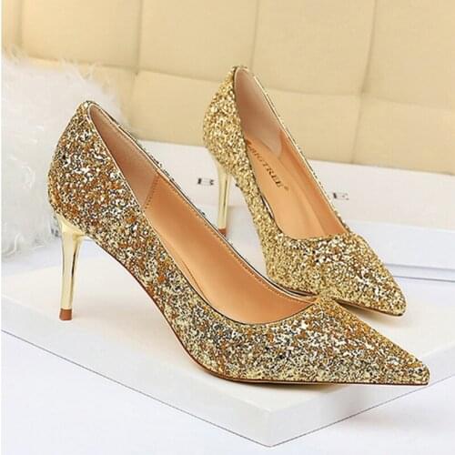 Fashion High Heels Women Shoes Sexy Stiletto Heels Women Classic Pointed Toe Womens Pumps Brilliant Wedding Party Shoes Ladies