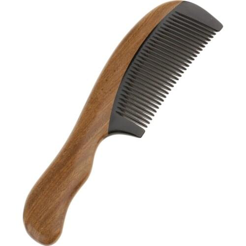 Comfortable Handmade Natural Sandalwood Wood Comb Pocket Beard Mustache Makeup Tool Massage Hair Care