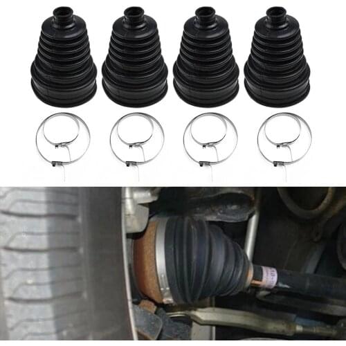 4 SET Universal Silicone Constant Speed CV Boot Joint Dust Kit Cover Universal Ball Round Clamp Car Accessories CV Joint Boot N