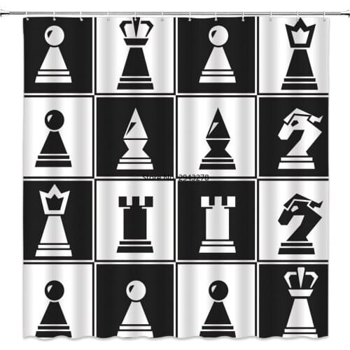 3D Printing waterproof Shower Curtains International chess Bathroom Polyester cloth High Quality Washable Bath Home Decor