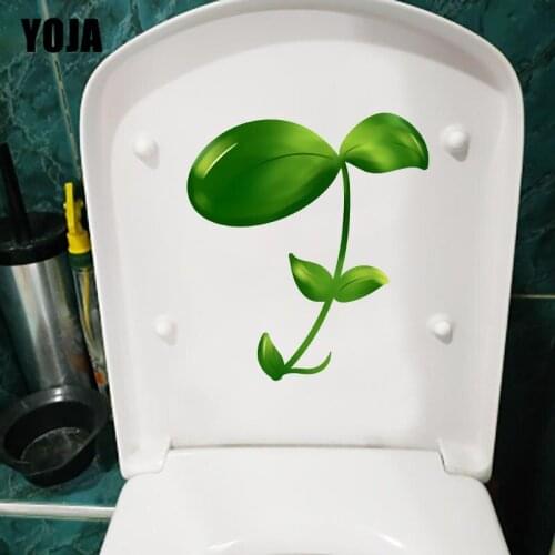YOJA 20.3*22.8CM Growing Plant Green Bud Lovely Kids Room Toilet Sticker Home Wall Decor T1-0822