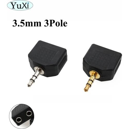 YuXi 1PCS 3.5mm Mono / Stereo Male Plug to Female jack 2 in 1 3pole Audio Plugs Socket Converter Adapter Extension Connector
