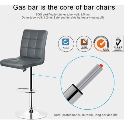 2Pcs/Set Bar Chair Leisure Leather Swivel Bar Stools Chairs Height Adjustable Pneumatic Pub Chair Home Office Kitchen Chair HWC