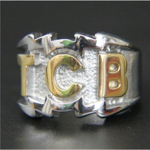2017 Cool Big Golden TCB Ring 316L Stainless Steel Mens Fashion Motor Biker Ring