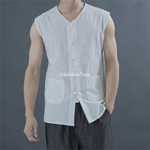 2021 harajuku t-shirt men clothing chinese traditional cotton linen breathable traditional outfits tang suit