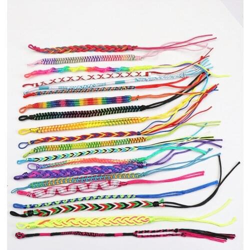 30pcs/lots Multicolor Handmade Braided Cotton Rope Bracelets For Men Women Adjustable Bangles Jewelry 20 Style Free Choose