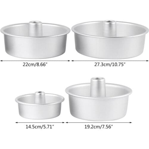 5/7/8/10Inch Aluminum Alloy Round Chiffon Cake Pan Removable Bottom Hollow Chimney Cake Mold DIY Baking Cake Tools