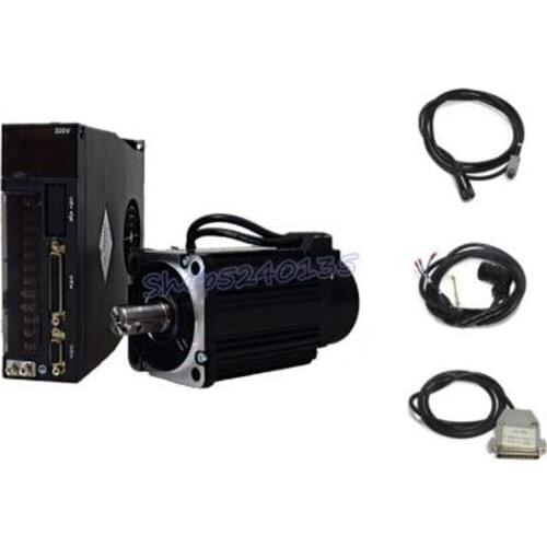 730w AC servo motor+drive kit 3.5Nm 220v 2000r/min Nema32 80mm 80ST-M03520 for material conveying machine 3A middle inertia