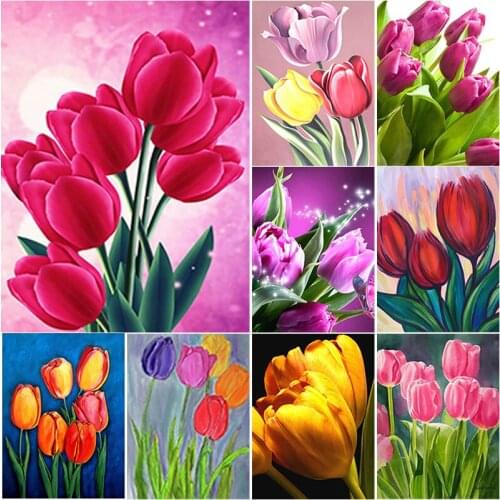 New 5D DIY Diamond Painting Cross StitchFlower Diamond Embroidery Rhinestone Full Square Round Drill Crafts Art Home Decor Gift
