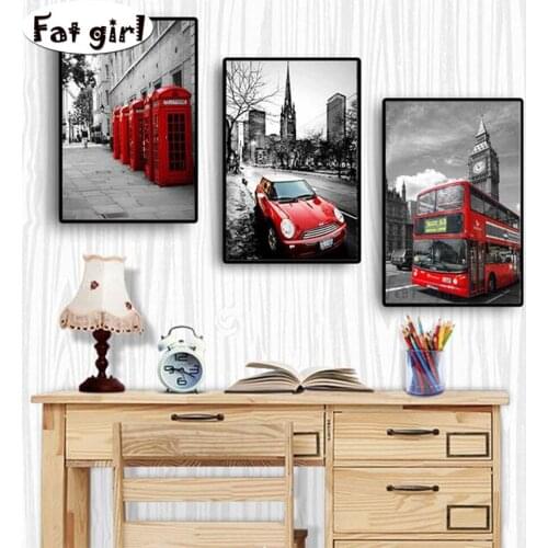 Diamond painting poster nordic prints city london paris landscape wall art decorative pictures cross stitch mosaic embroidery