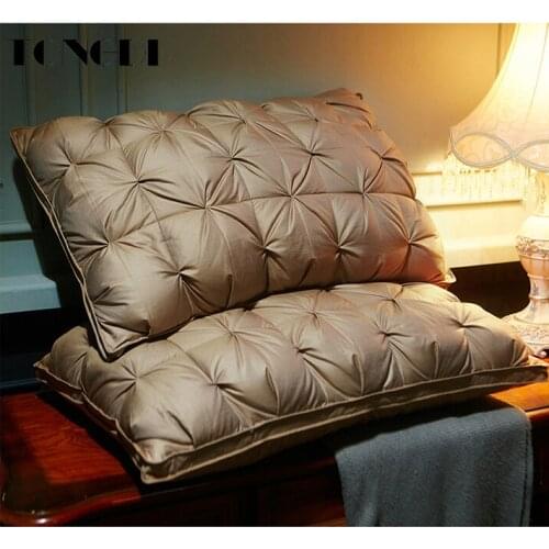 TONGDI Hotel Help Sleeping Large Goose-down Pillow Back Long Elastic Elegant Soft Backrest Luxury Decor For Home Bed Sofa Tatami