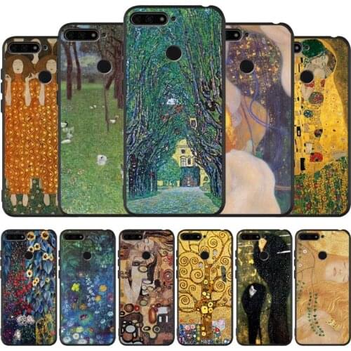 Gustav Klimt black Silicone Phone Case For honor 30 20 Pro 8 8X 9 10 20 Lite Mate 10 20 30 Lite Pro cover