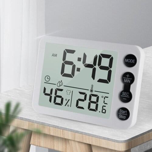 Digital LCD Indoor Thermometer Hygrometer Room Temperature Humidity Meter Clock Home Indoor Outdoor hygrometer thermometer