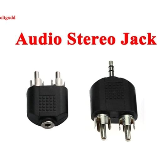 Cltgxdd 1pcs 3.5mm Audio Stereo Jack Female To 2 RCA Male Audio Jack Connector Adapter Converter for Speaker