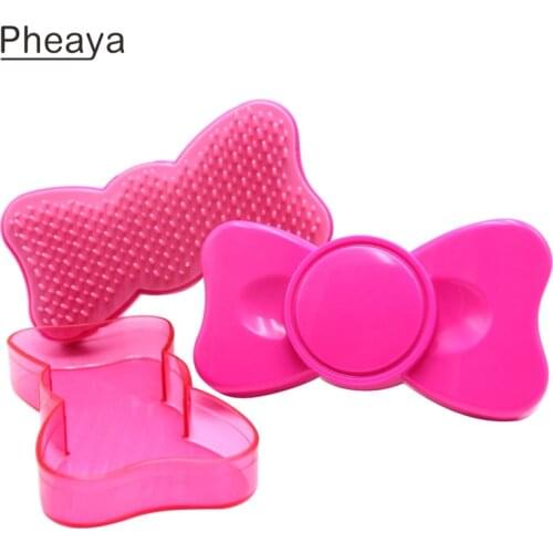 Pheaya Child Princess Massage Hair Brush Cartoon Bowknot Creative Hair Detangler Comb Hair Styling Tool Haircare Scalp Brush