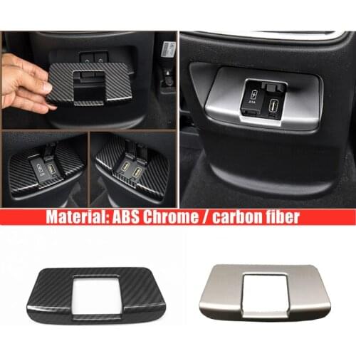 For Honda CR-V CRV 2017 ABS Matte/carbon Car Seat Armrest Rear Back Charging Interface Panel Covers Trim Car Styling Accessories