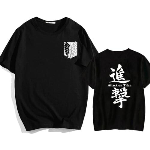 Harajuku Shirt Attack On Titan T Shirts Tees Shirt Short-Sleeved Streetswear Anime T Shirt Unisex