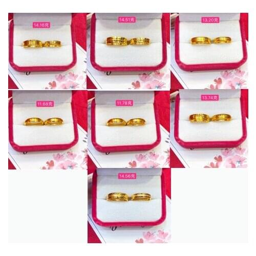 HX 24K Pure Gold Ring Real AU 999 Solid Gold Rings Elegant Shiny Heart Beautiful Upscale Trendy Jewelry Hot Sell New 2020