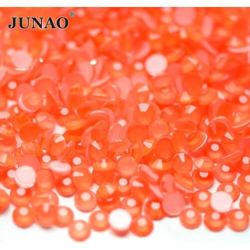 JUNAO SS6 8 10 12 16 20 30 Glitter Neon Hyacinth Glass Rhinestones Non Hot Fix Crystal Strass Nail Gems Stone Round Diamond