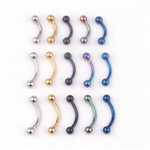 1Pc Punk Medical Stainless Steel Barbell Helix Lobe Tongue Belly Nose Rings Ball Punk Bar Lip Ring Eyebrow Piercing Body Jewelry